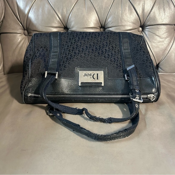 Christian Dior Vintage black canvas Diorissimo Boston bag Satchel Project Bag - Picture 6 of 13